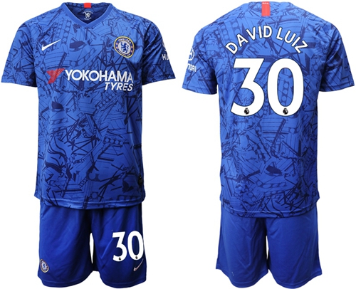 Chelsea #30 David Luiz Home Soccer Club Jersey
