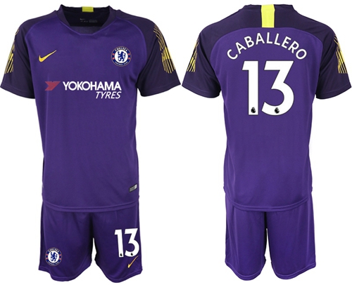 Chelsea #13 Caballero Purple Goalkeeper Soccer Club Jersey