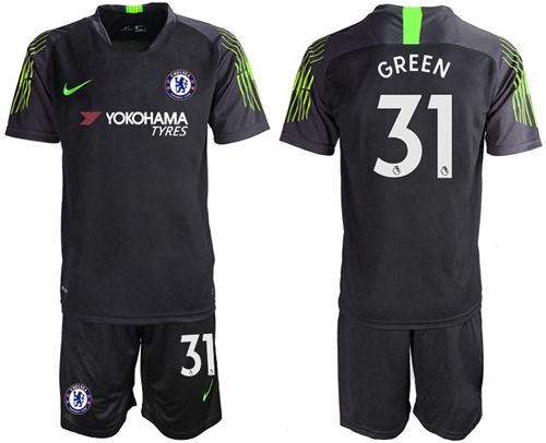 Chelsea #31 Green Black Goalkeeper Soccer Club Jersey