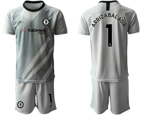 Chelsea #1 Arrizabalaga Grey Goalkeeper Soccer Club Jersey