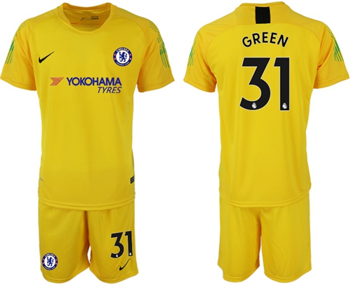 Chelsea #31 Green Yellow Goalkeeper Soccer Club Jersey