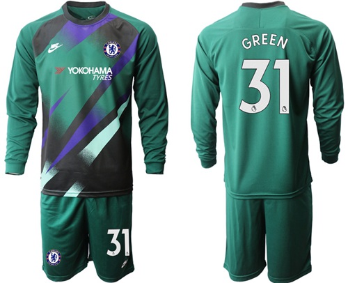 Chelsea #31 Green Green Goalkeeper Long Sleeves Soccer Club Jersey
