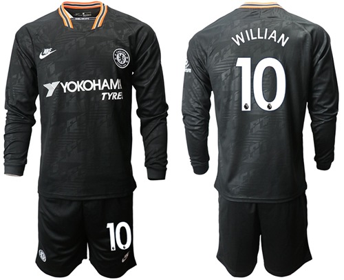 Chelsea #10 Willian Third Long Sleeves Soccer Club Jersey