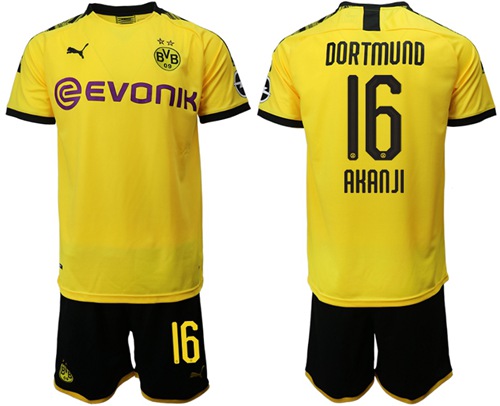 Dortmund #16 Akanji Home Soccer Club Jersey