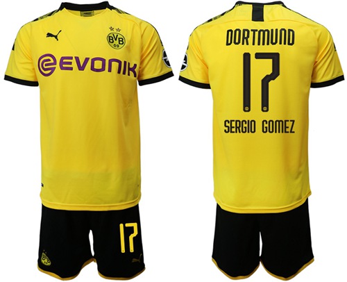 Dortmund #17 Sergio Gomez Home Soccer Club Jersey