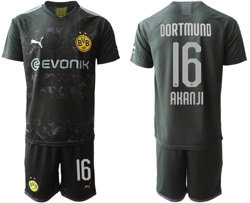 Dortmund #16 Akanji Away Soccer Club Jersey