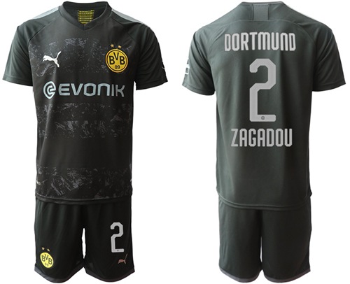 Dortmund #2 Zagadou Away Soccer Club Jersey