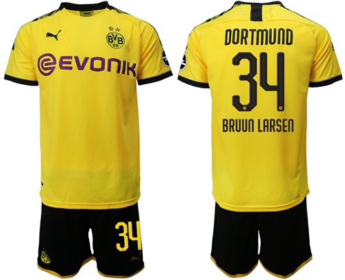 Dortmund #34 Bruun Larsen Home Soccer Club Jersey