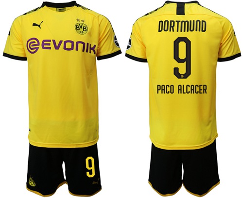 Dortmund #9 Paco Alcacer Home Soccer Club Jersey