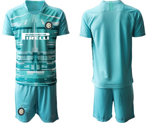 Inter Milan Blank Light Blue Goalkeeper Soccer Club Jersey
