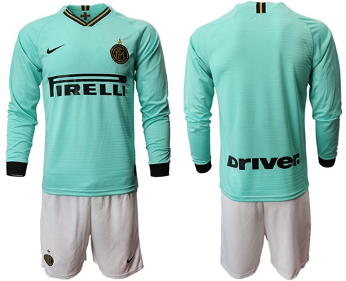 Inter Milan Blank Away Long Sleeves Soccer Club Jersey