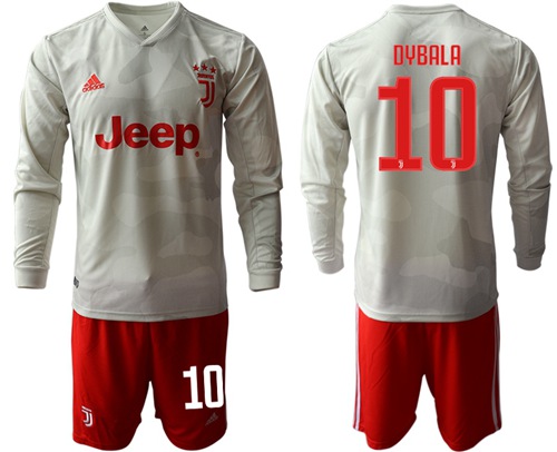 Juventus #10 Dybala Away Long Sleeves Soccer Club Jersey