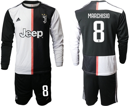 Juventus #8 Marchisio Home Long Sleeves Soccer Club Jersey