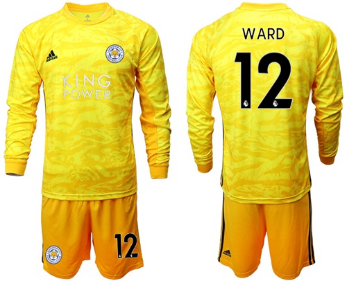 Leicester City #12 Ward Yellow Goalkeeper Long Sleeves Soccer Club Jersey