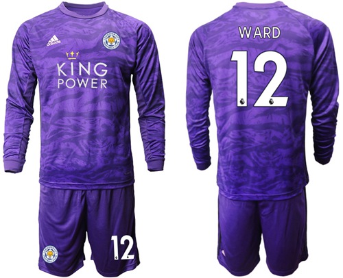 Leicester City #12 Ward Purple Goalkeeper Long Sleeves Soccer Club Jersey