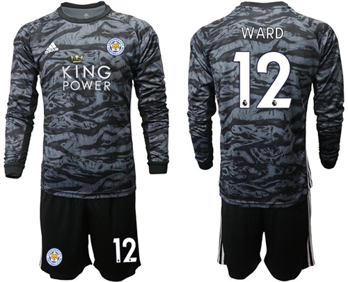 Leicester City #12 Ward Black Goalkeeper Long Sleeves Soccer Club Jersey