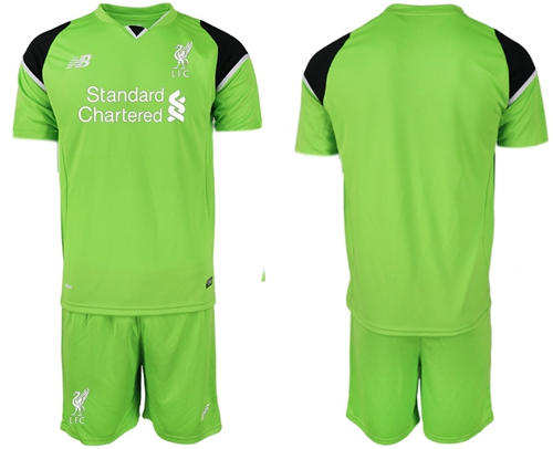 Liverpool Blank Green Goalkeeper Soccer Club Jersey