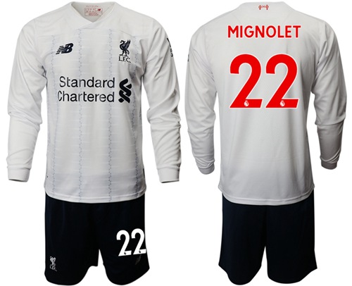 Liverpool #22 Mignolet Away Long Sleeves Soccer Club Jersey