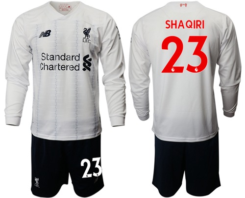 Liverpool #23 Shaqiri Away Long Sleeves Soccer Club Jersey