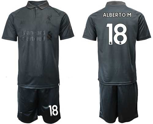Liverpool #18 Alberto.M Black Soccer Club Jersey