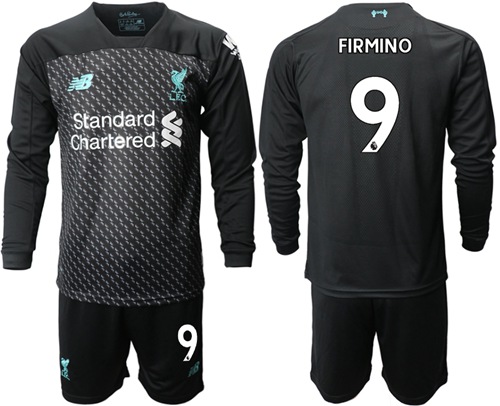 Liverpool #9 Firmino Third Long Sleeves Soccer Club Jersey