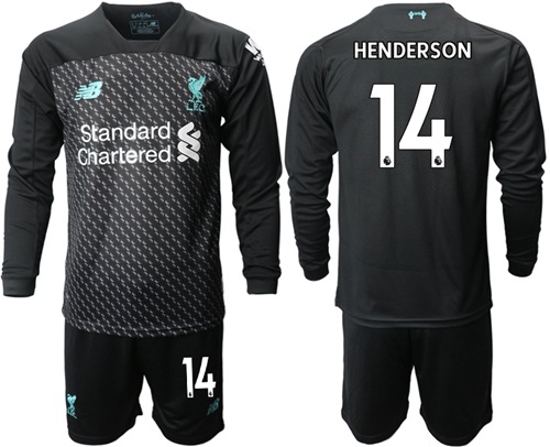 Liverpool #14 Henderson Third Long Sleeves Soccer Club Jersey