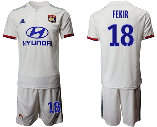 Lyon #18 Fekir Home Soccer Club Jersey