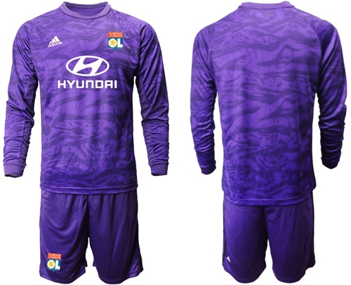 Lyon Blank Purple Goalkeeper Long Sleeves Soccer Club Jersey