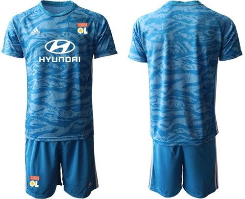 Lyon Blank Blue Goalkeeper Soccer Club Jersey