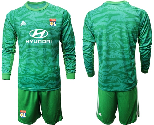 Lyon Blank Green Goalkeeper Long Sleeves Soccer Club Jersey