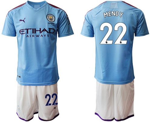Manchester City #22 Mendy Home Soccer Club Jersey