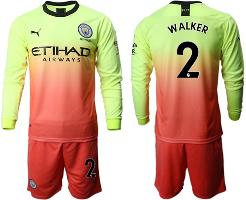 Manchester City #2 Walker Third Long Sleeves Soccer Club Jersey
