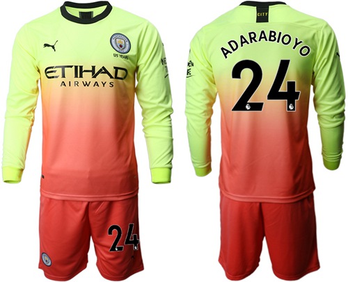 Manchester City #24 Adarabioyo Third Long Sleeves Soccer Club Jersey