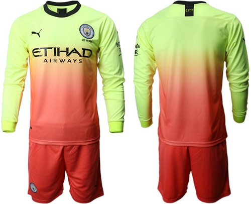 Manchester City Blank Third Long Sleeves Soccer Club Jersey