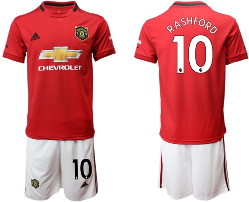 Manchester United #10 Rashford Red Home Soccer Club Jersey