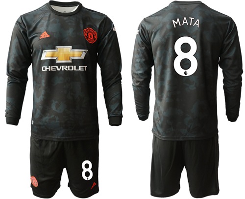 Manchester United #8 Mata Third Long Sleeves Soccer Club Jersey