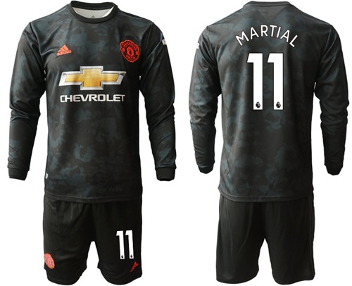 Manchester United #11 Martial Third Long Sleeves Soccer Club Jersey