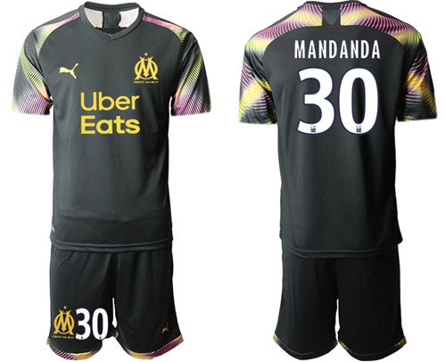 Marseille #30 Mandanda Black Goalkeeper Soccer Club Jersey