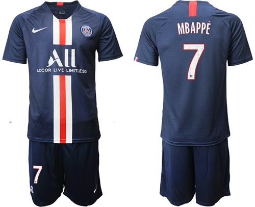 Paris Saint-Germain #7 Mbappe Home Soccer Club Jersey