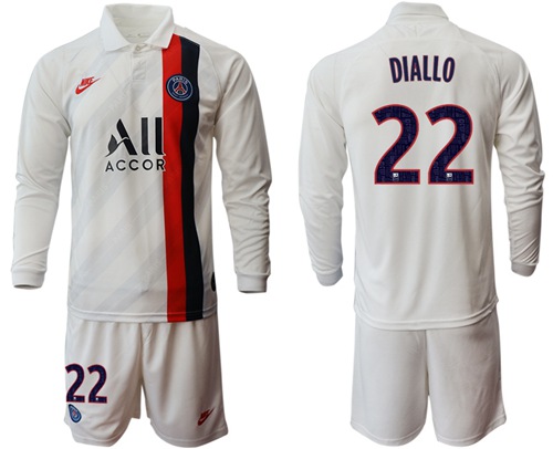 Paris Saint-Germain #22 Diallo Away Long Sleeves Soccer Club Jersey