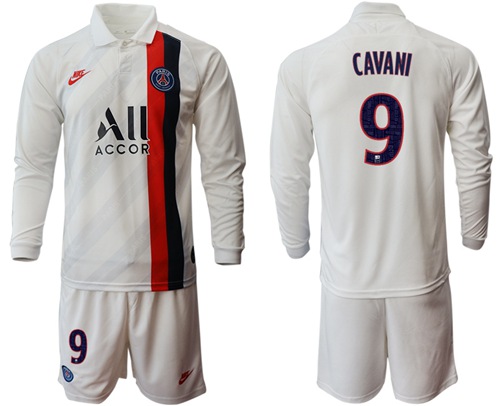 Paris Saint-Germain #9 Cavani Away Long Sleeves Soccer Club Jersey
