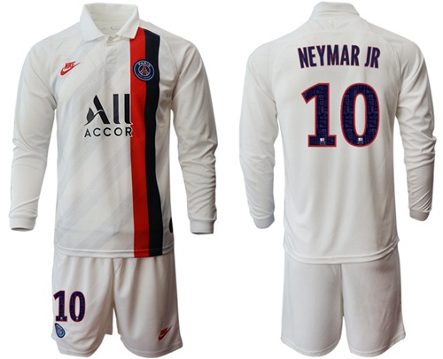 Paris Saint-Germain #10 Neymar Jr Away Long Sleeves Soccer Club Jersey