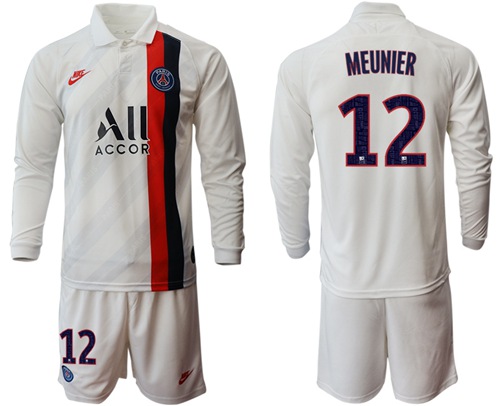 Paris Saint-Germain #12 Meunier Away Long Sleeves Soccer Club Jersey