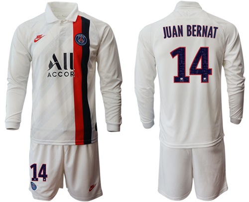 Paris Saint-Germain #14 Juan Bernat Away Long Sleeves Soccer Club Jersey