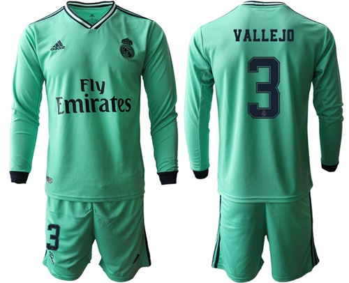 Real Madrid #3 Vallejo Third Long Sleeves Soccer Club Jersey