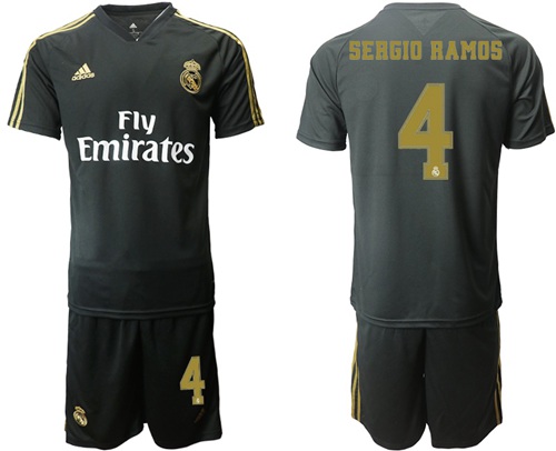 Real Madrid #4 Sergio Ramos Black Training Soccer Club Jersey