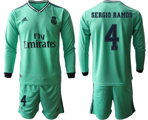 Real Madrid #4 Sergio Ramos Third Long Sleeves Soccer Club Jersey