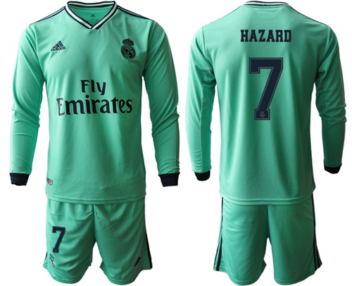 Real Madrid #7 Hazard Third Long Sleeves Soccer Club Jersey