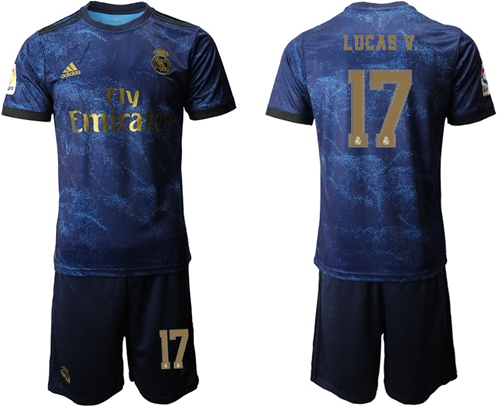 Real Madrid #17 Lucas V Dark Blue Soccer Club Jersey