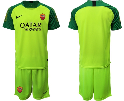 Roma Blank Shiny Green Goalkeeper Soccer Club Jersey